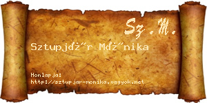 Sztupjár Mónika névjegykártya