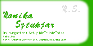 monika sztupjar business card